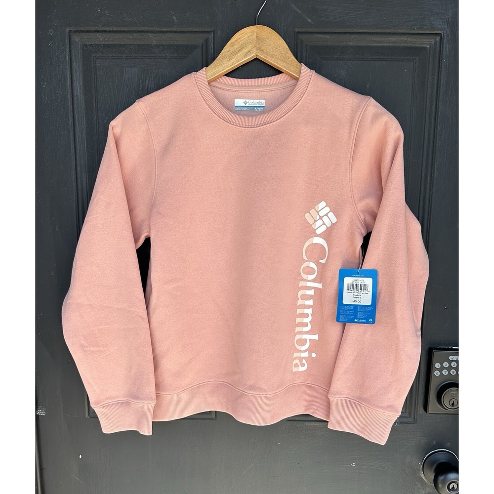Columbia Trek Crew Fleece Long Sleeve Crewneck Sweatshirt Youth M Pink NWT $40